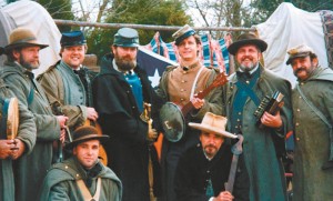 The 2nd South Carolina String Band poses for a photo on the set of the film Gods & Generals in 2004.